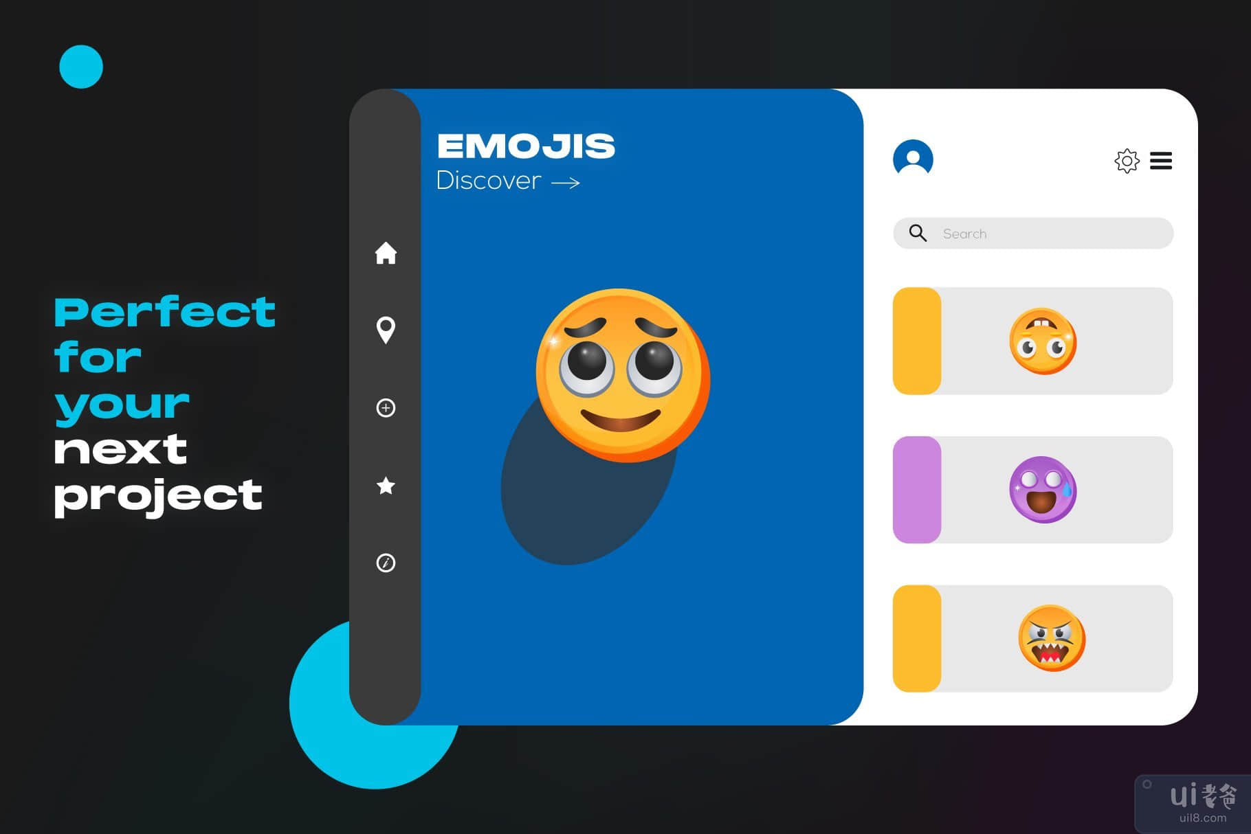 50 个表情符号图标-平面矢量(50 Emojis Icons - Flat Vectors)插图1