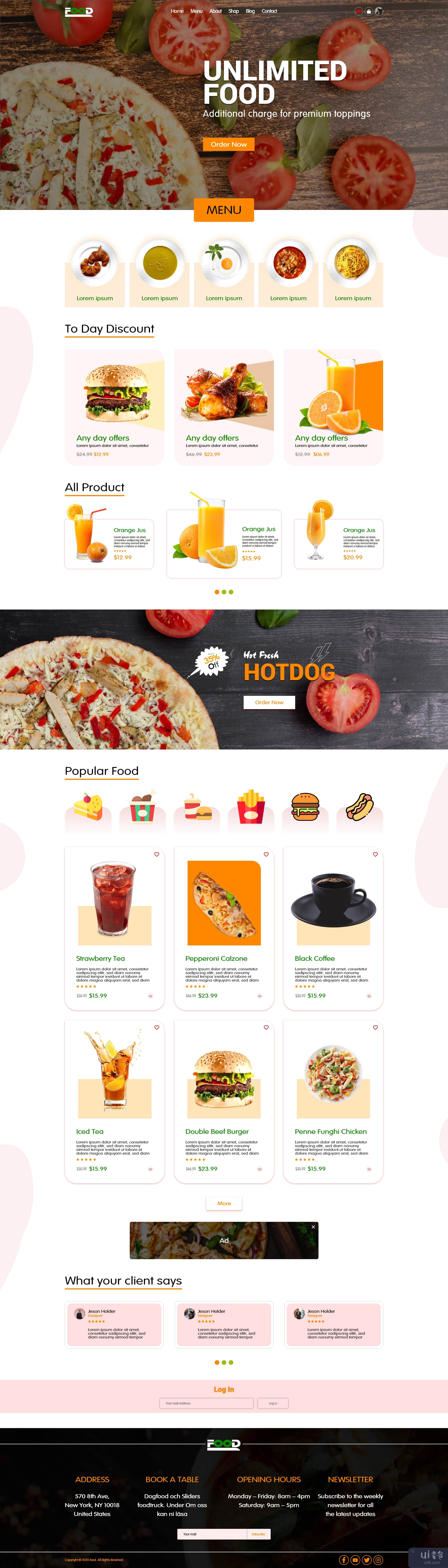 电子商务食品购物在线登陆页面设计(E-commerce Food Shopping Online Landing Page Design)插图