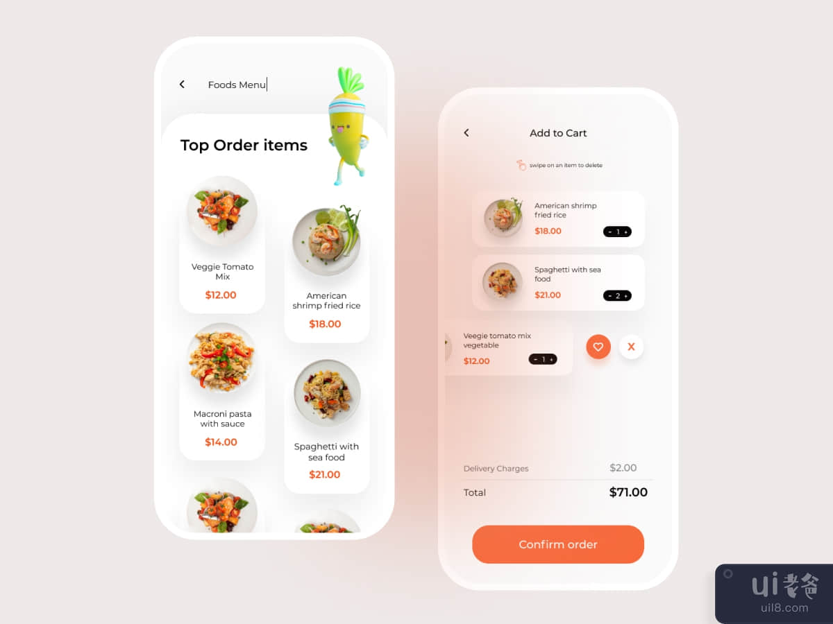 送餐应用程序设计套件(Food Delivery App Design Kit)插图