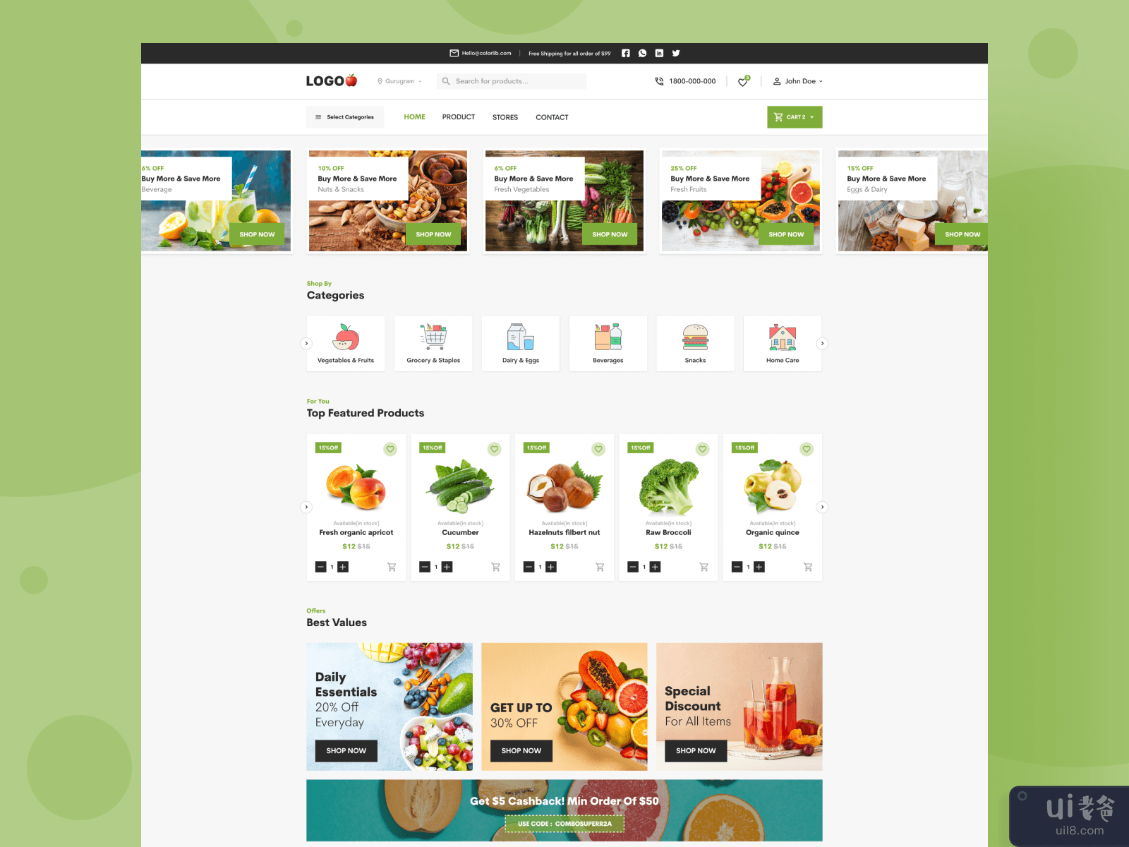 Fruits and Vegetables online store