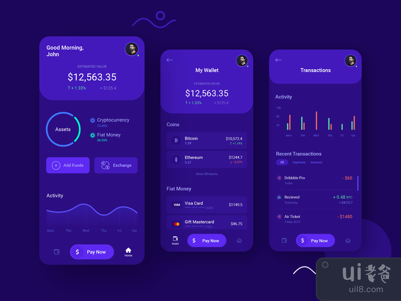 Multi-currency Wallet App UI