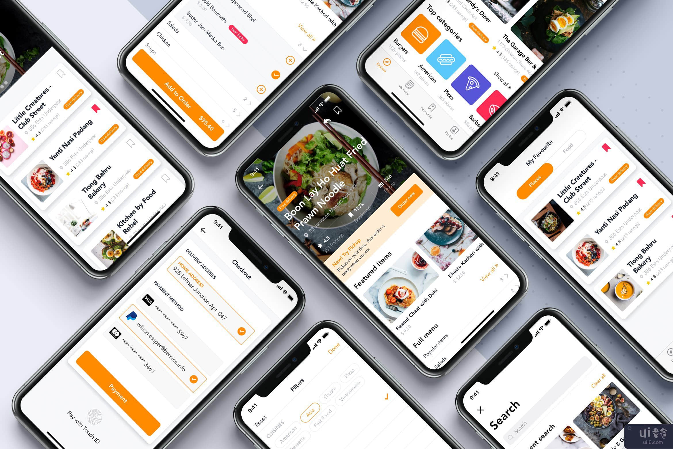 食品订单移动应用程序 UI 套件(Food Order mobile app UI Kit)插图3