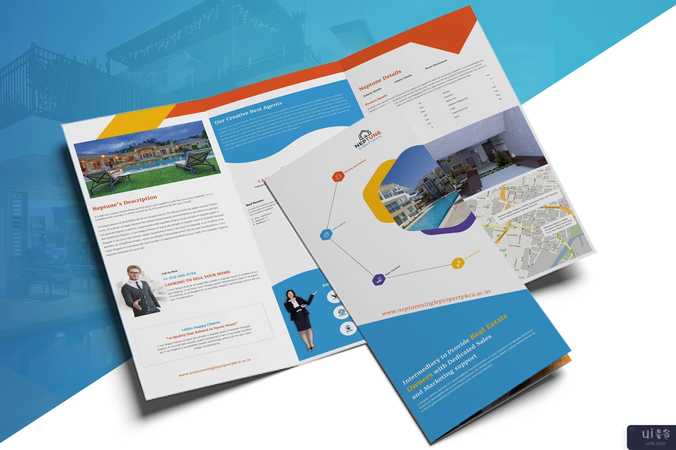 房地产-三折宣传册模板(RealEstate-Trifold Brochure Template)插图3