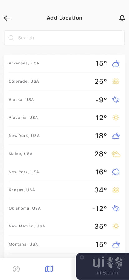 天气应用界面设计(Weather App UI Design)插图3