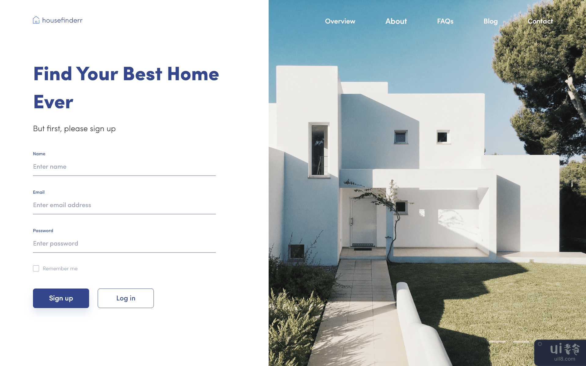 房子搜索网站注册概念(House Search Website Sign Up Concept)插图