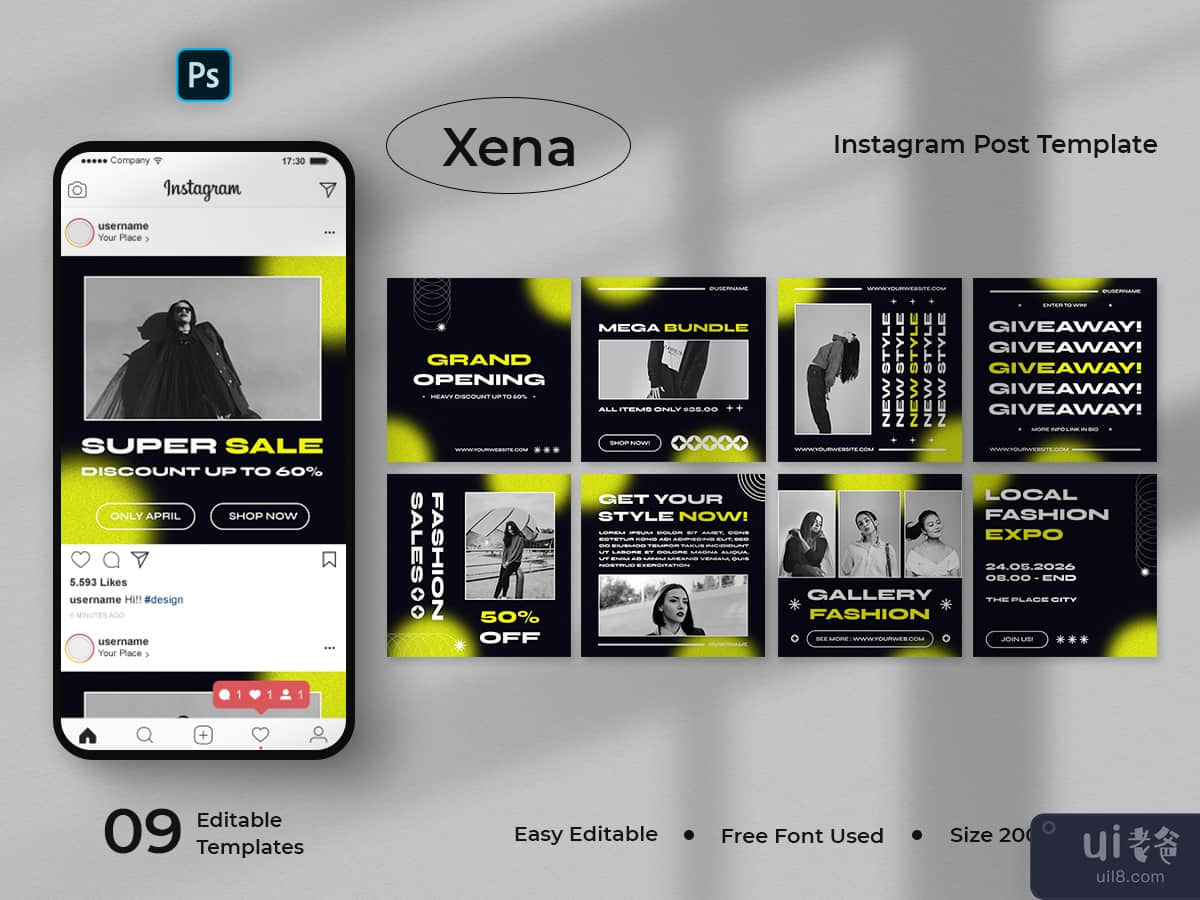 Xena - Fashion Social Media Post Template