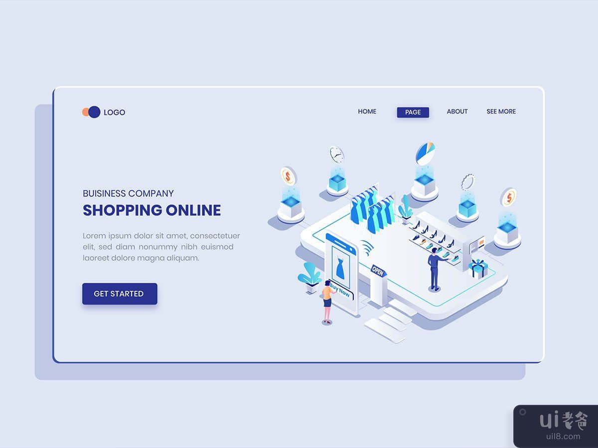 Shopping Online Isometric Vector Concept