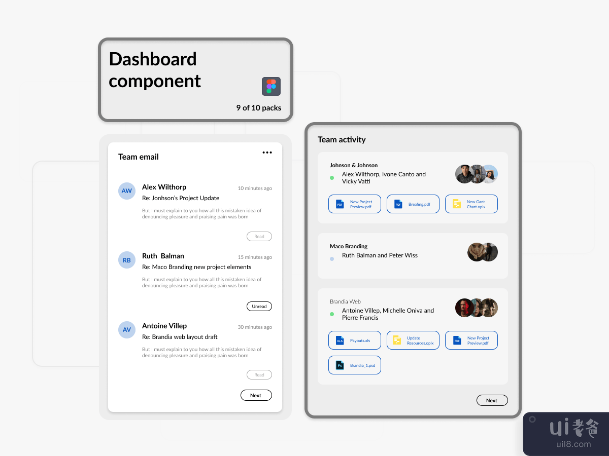 Dashboard Components - Team Management 