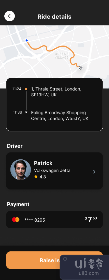 出租车预订应用程序 Dark #10(Taxi Booking App Dark #10)插图2