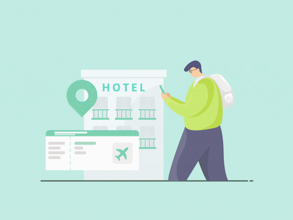Online Booking Ticket and Hotel Animation