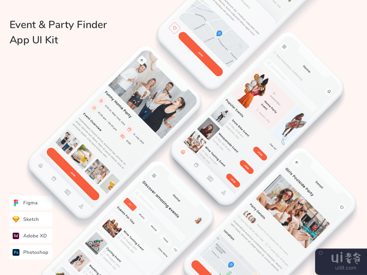 Event & Party Finder App UI Kit