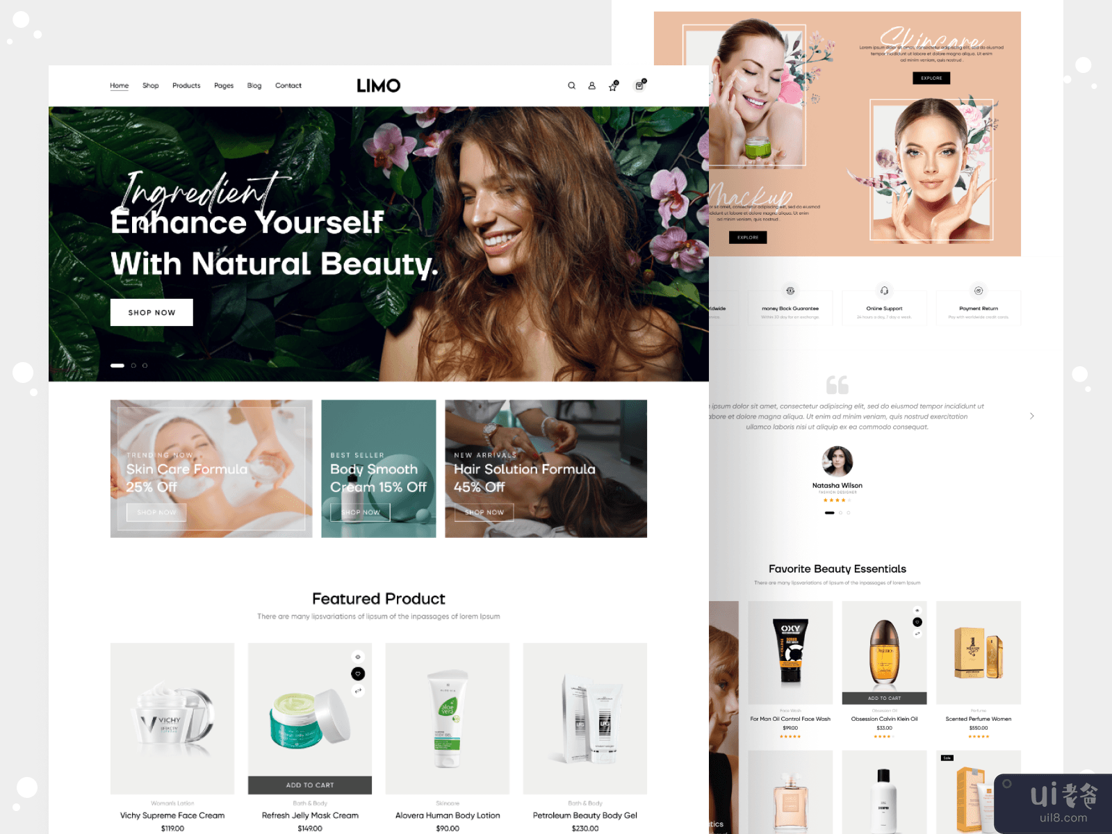 美容产品网站(Beauty Product Website)插图