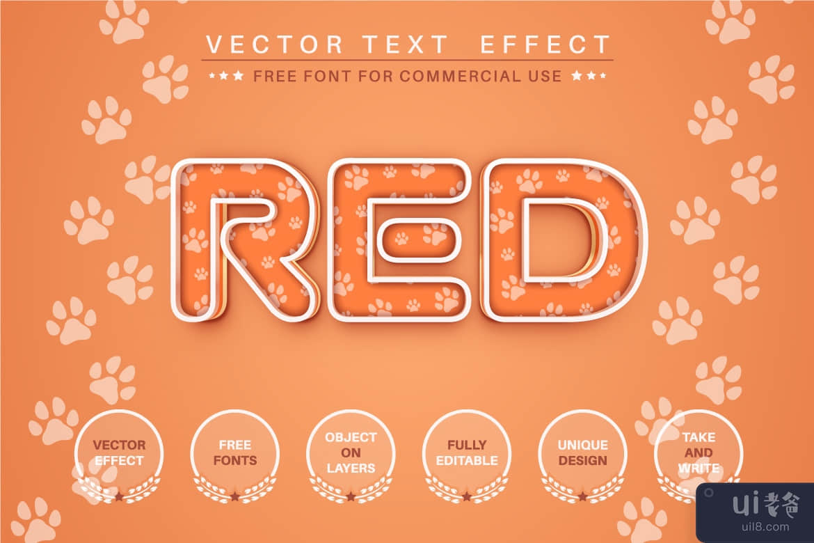 Fox 足迹 - 可编辑的文本效果、字体样式(Fox footprint - editable text effect, font style)插图4