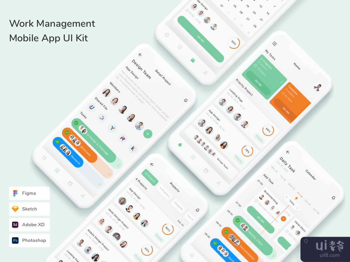 Work Management Mobile App UI Kit