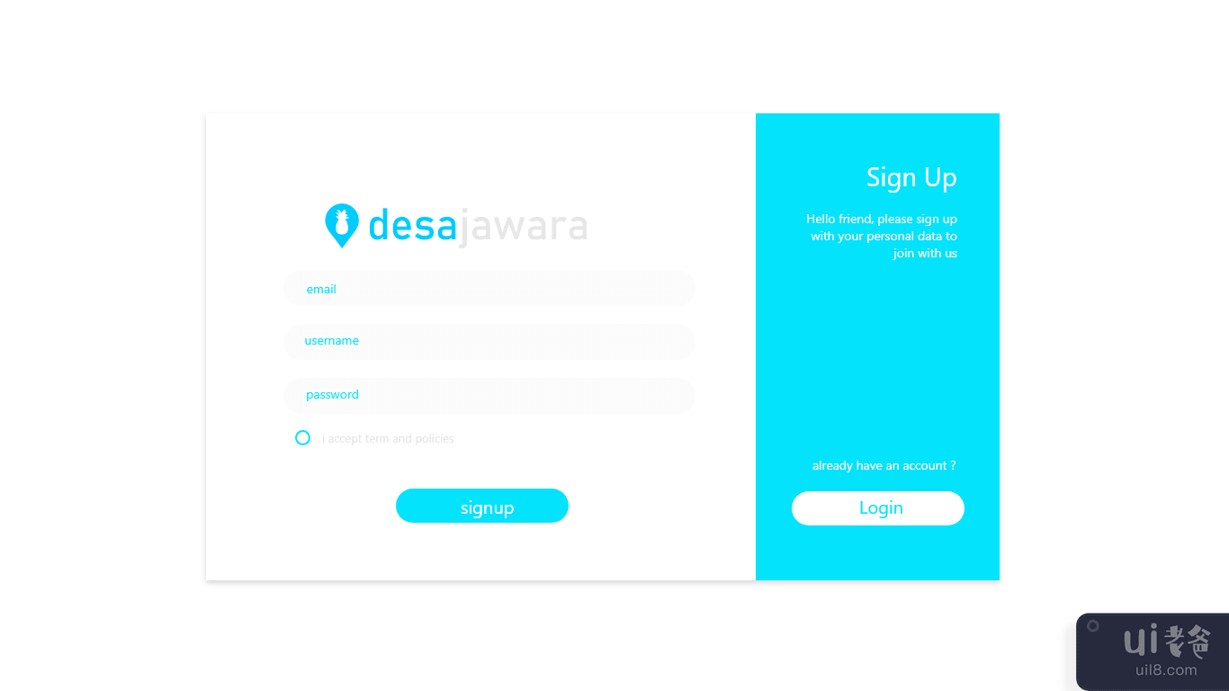 [6] Desa jawara 登录和注册页面([6] Desa jawara login and sign up page)插图1
