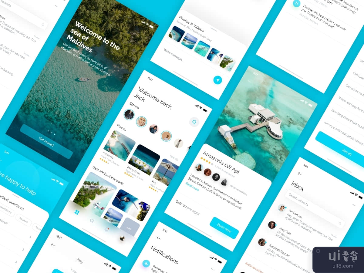 马尔代夫旅游APP设计理念(maldives tour app design concept)插图