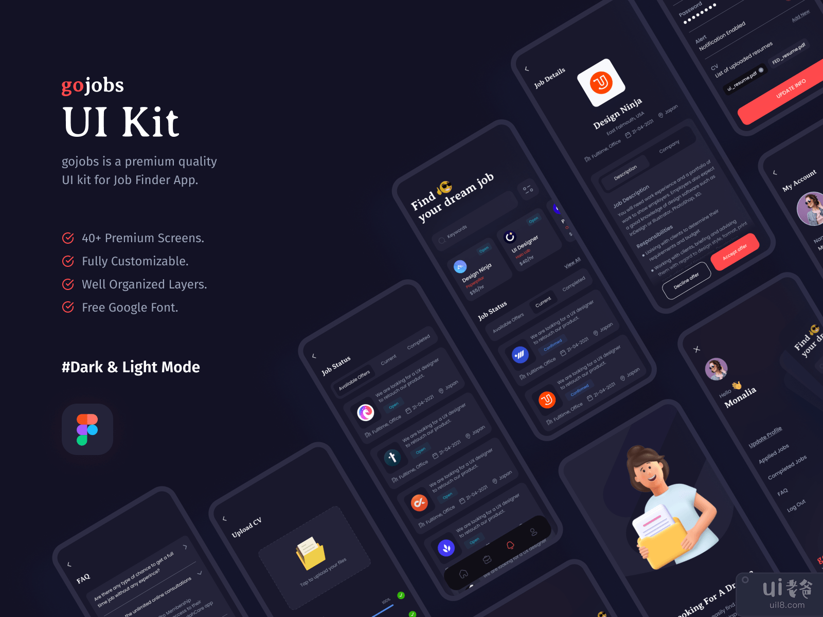 UI Kit Job Finder 应用程序 - Go Jobs(UI Kit Job Finder App - Go Jobs)插图