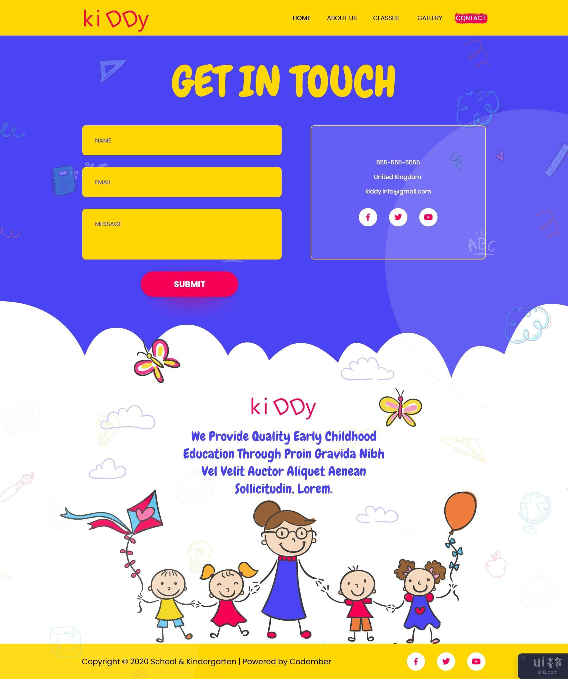 Kiddy-幼儿园网页界面设计(Kiddy-kindergarten Web UI Design)插图3