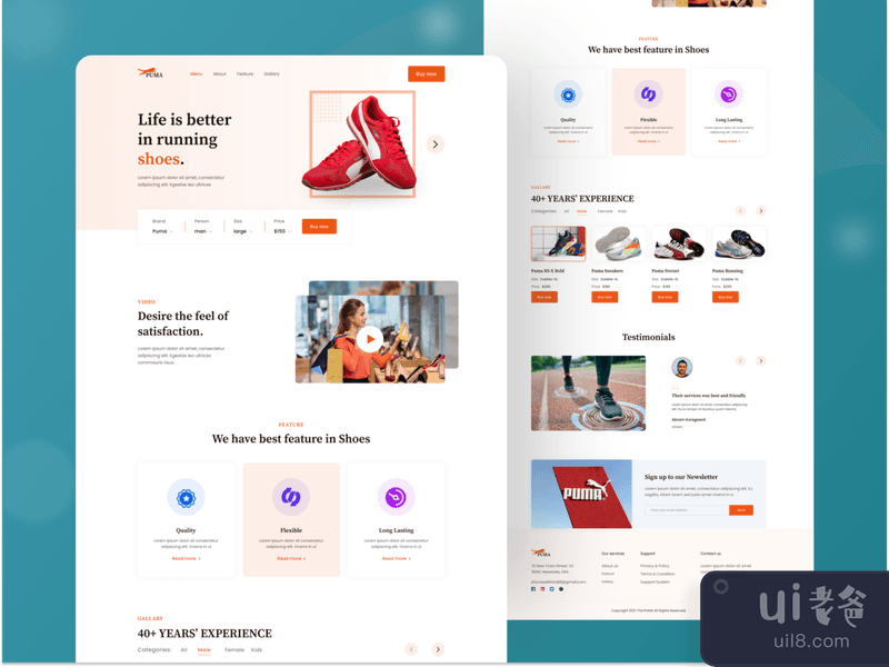 Shoes Selling Landing Page UI Design