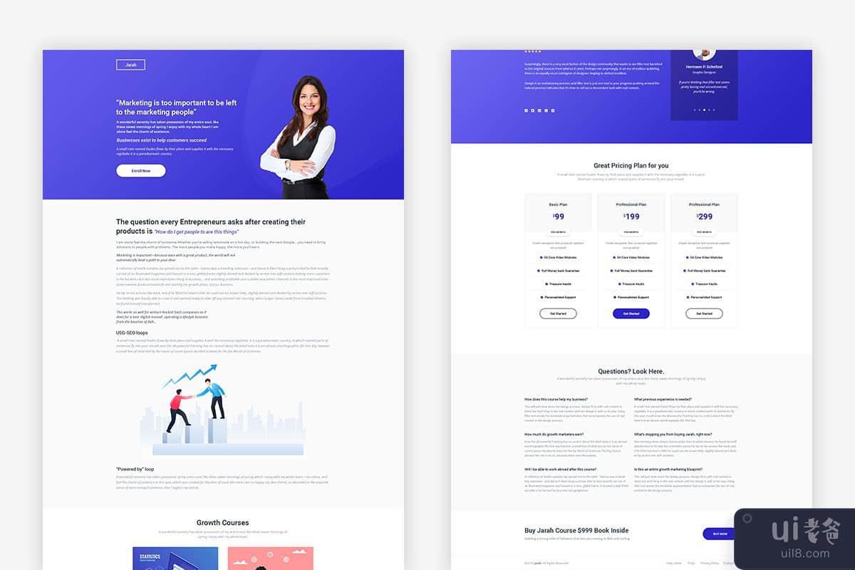 成长课程登陆页面PSD模板(Growth Course Landing Page PSD Template)插图