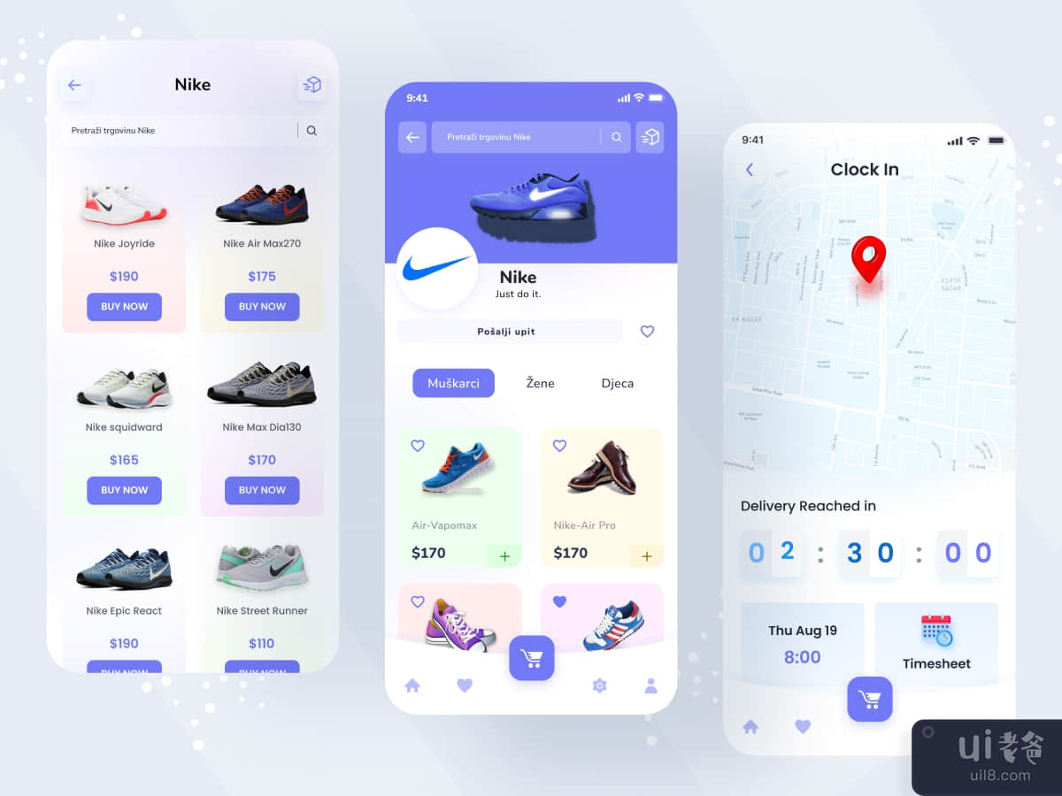 耐克鞋应用界面(Nike Shoe App Ui)插图1