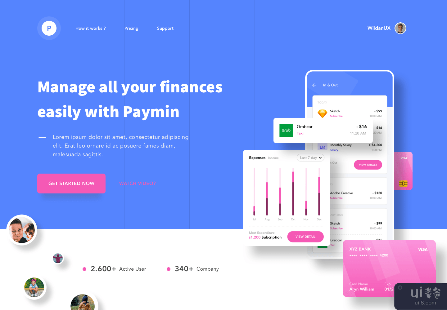 Finance App Hero - 多种颜色样式(Finance App Hero - Multiple colour style)插图