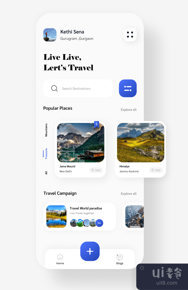 旅游应用界面(Travel App UI)插图