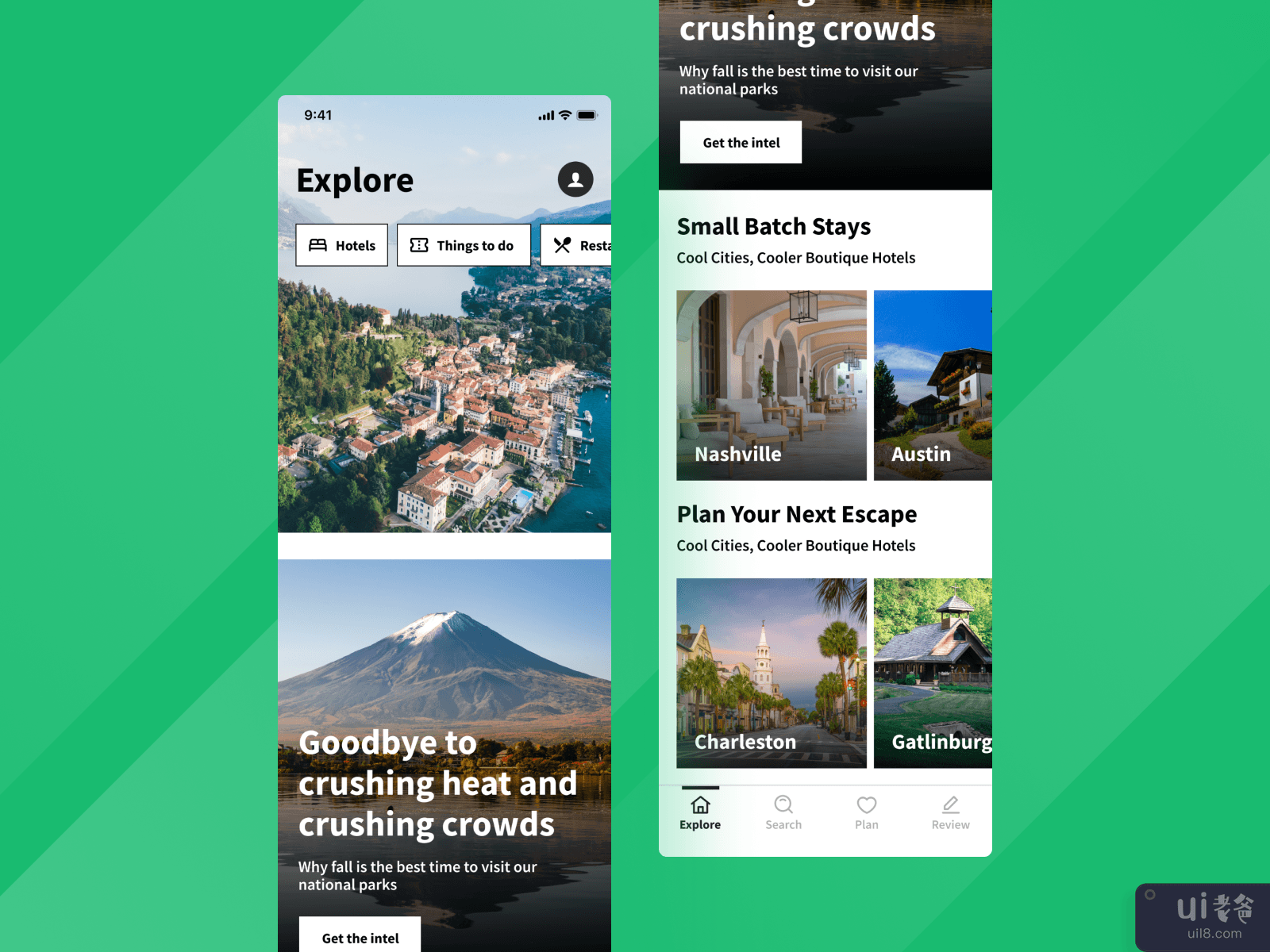 旅行和旅游移动应用程序屏幕设计-入职（第1卷）(Travel and tourism mobile app screen design - Onboarding ( Volume 1 ))插图