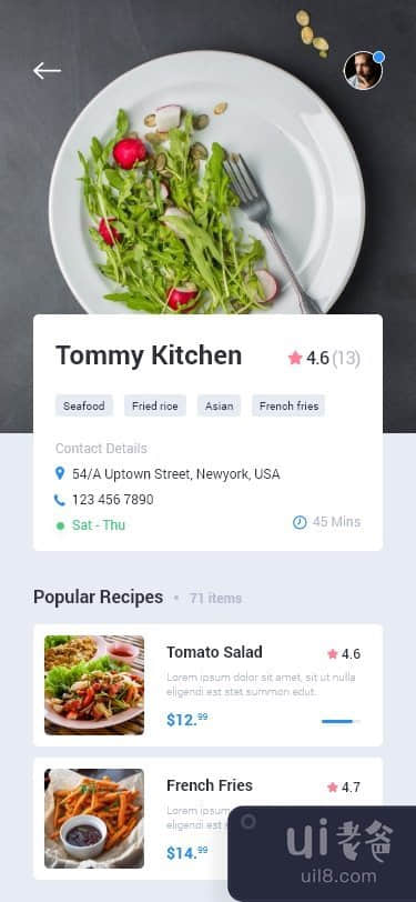食品配送应用程序 UI 概念(Food delivery app UI concept)插图1