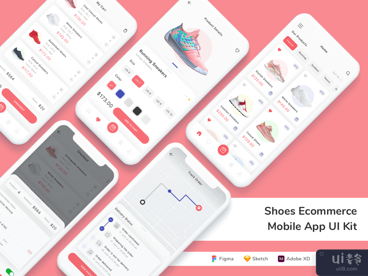 Shoes Ecommerce Mobile App UI Kit