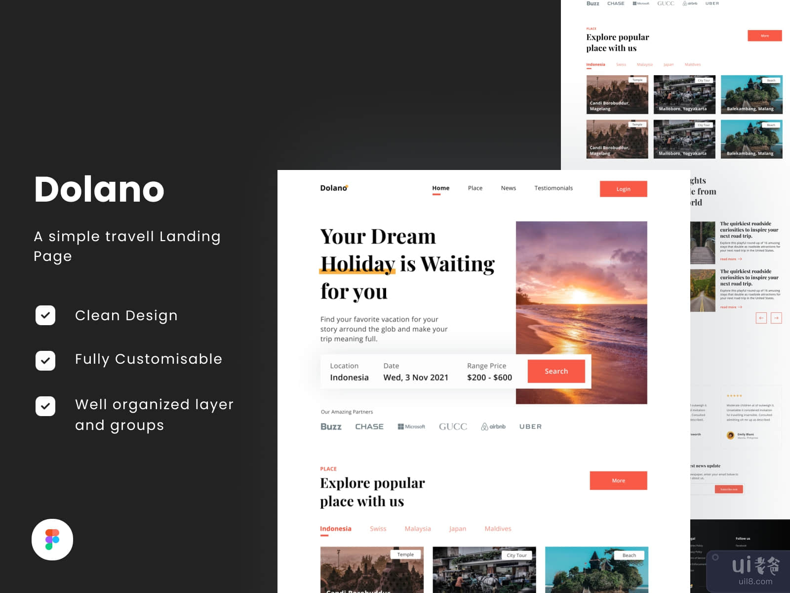 Travel Landing Page - Dolano