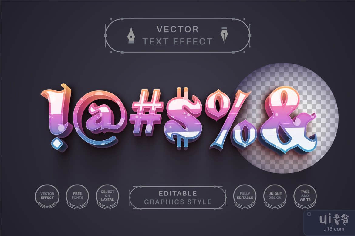 Magic Unicorn - 可编辑的文字效果，字体样式(Magic Unicorn - Editable Text Effect, Font Style)插图