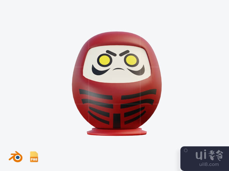 Daruma Doll - 3D Cute Japanese Icon Pack (front)