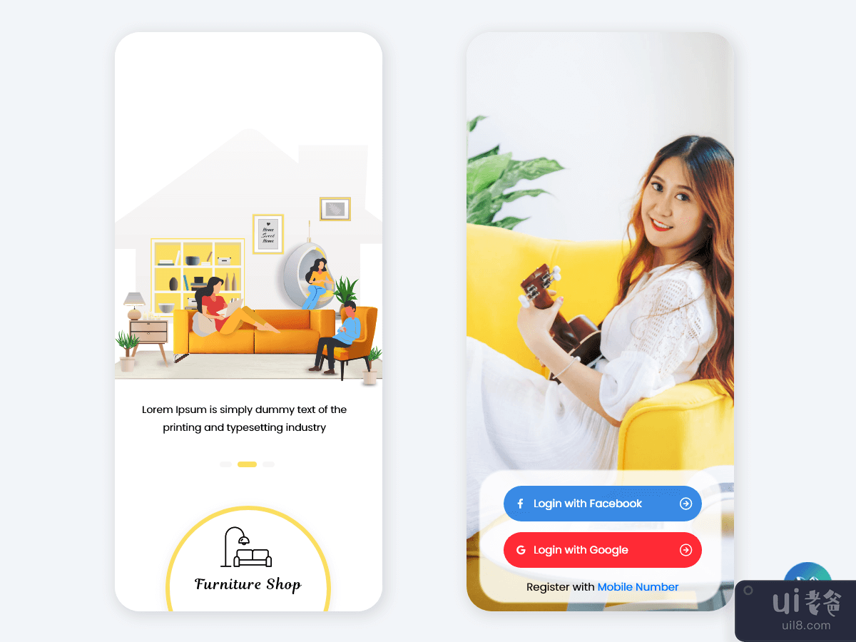 家具移动应用程序 UI 套件(Furniture Mobile App UI Kit)插图