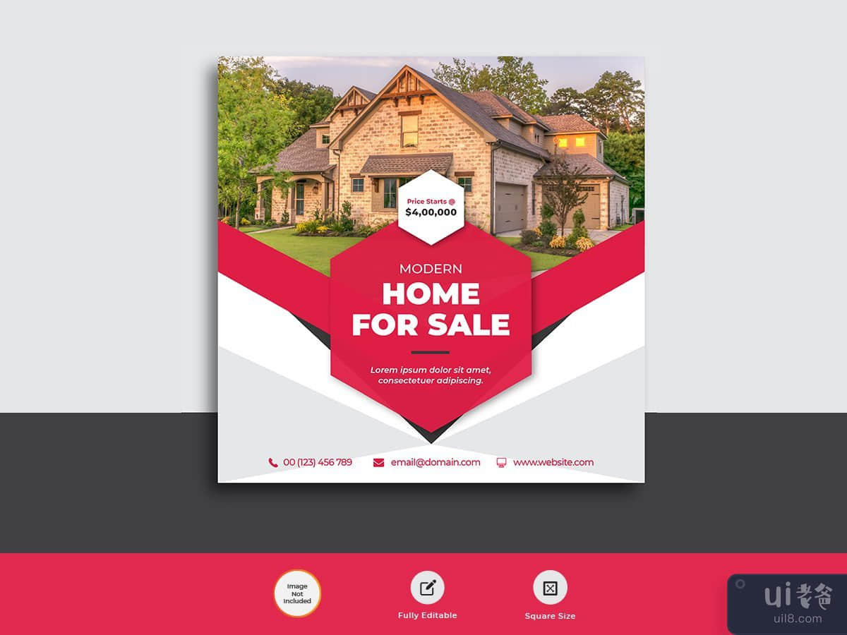 Real estate business agency web banner post template 