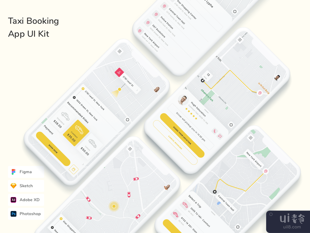 Taxi Booking App UI Kit