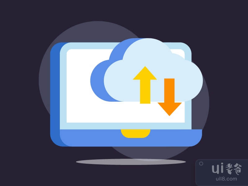 Cloud drive file flat icon