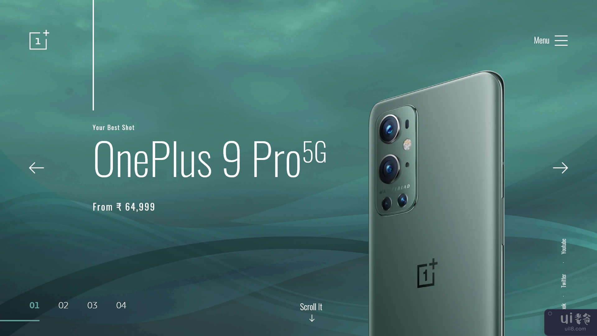 OnePlus 9 Pro - 英雄标题模板(OnePlus 9 Pro - Hero Header Template)插图
