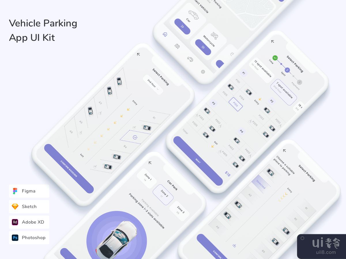 Vehicle Parking App UI Kit