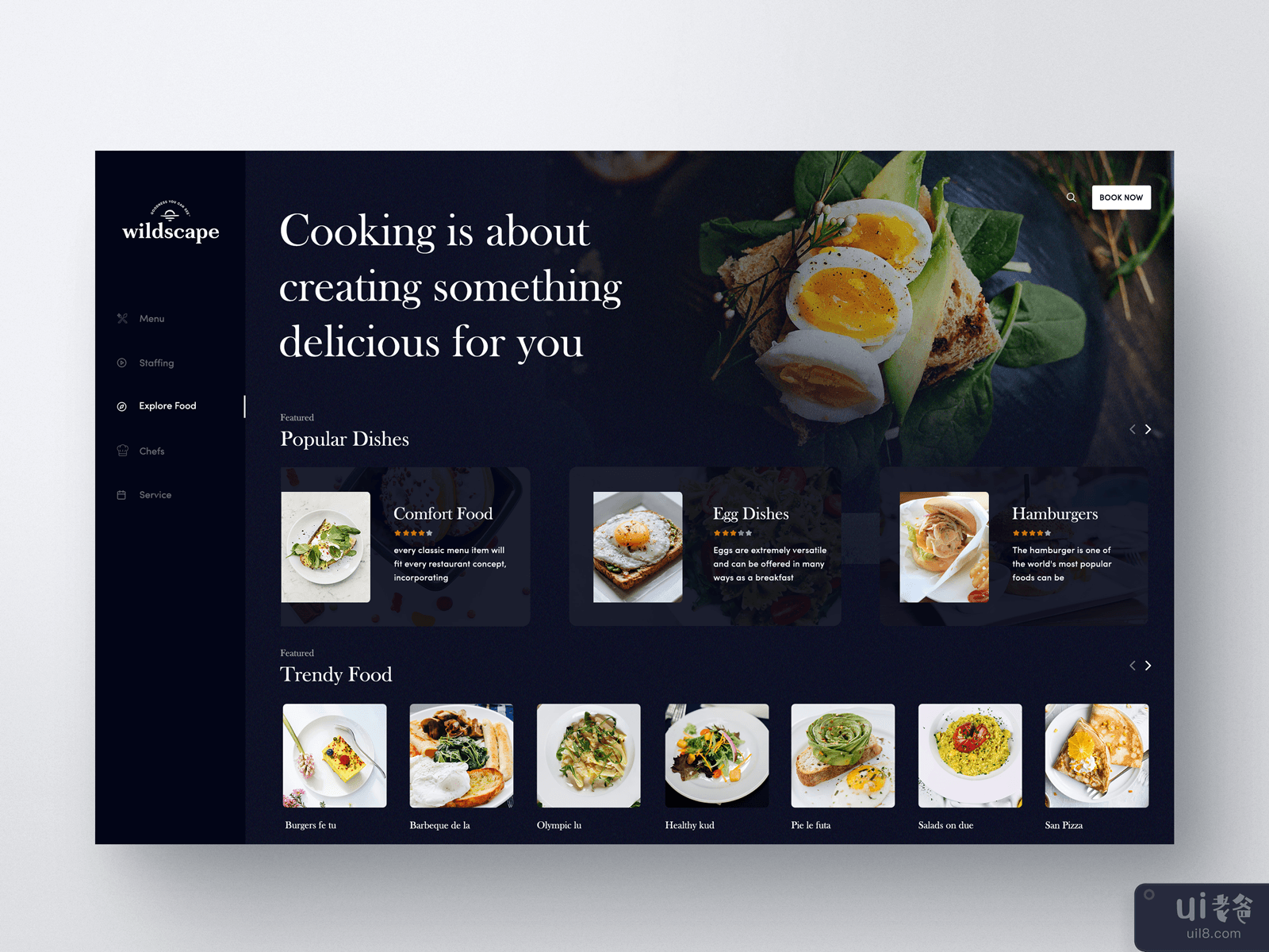 仪表板 UI 设计（食品）(Dashboard UI Design (Food))插图