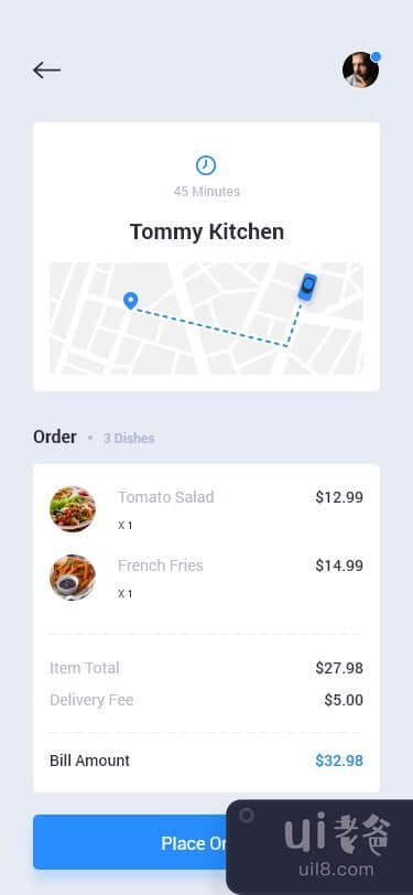 食品配送应用程序 UI 概念(Food delivery app UI concept)插图