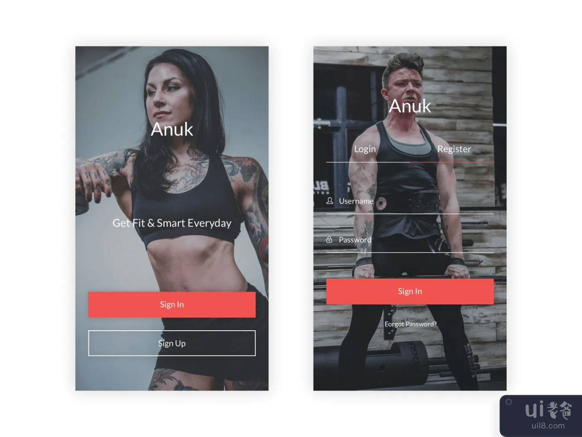 锻炼应用程序挑战 UI 套件(Workout app Challenge UI KIT)插图