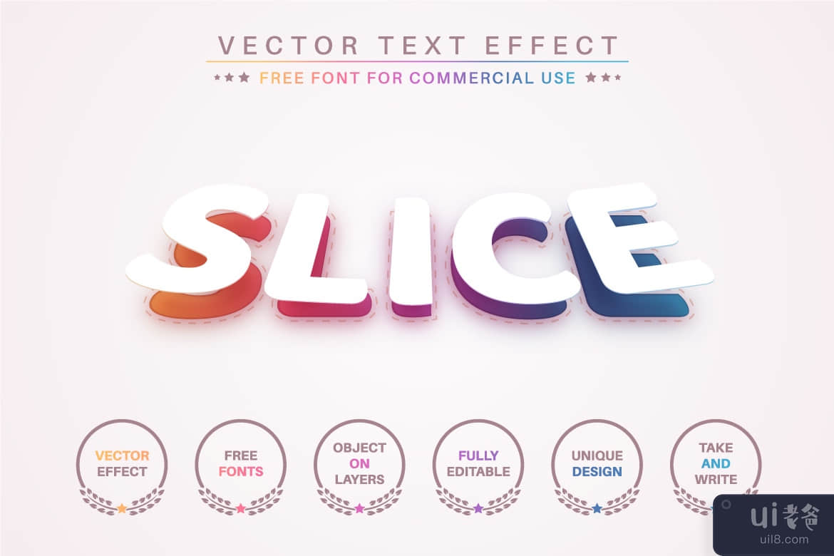 彩虹色 - 可编辑的文字效果，字体样式(Rainbow Color - Editable Text Effect, Font Style)插图1