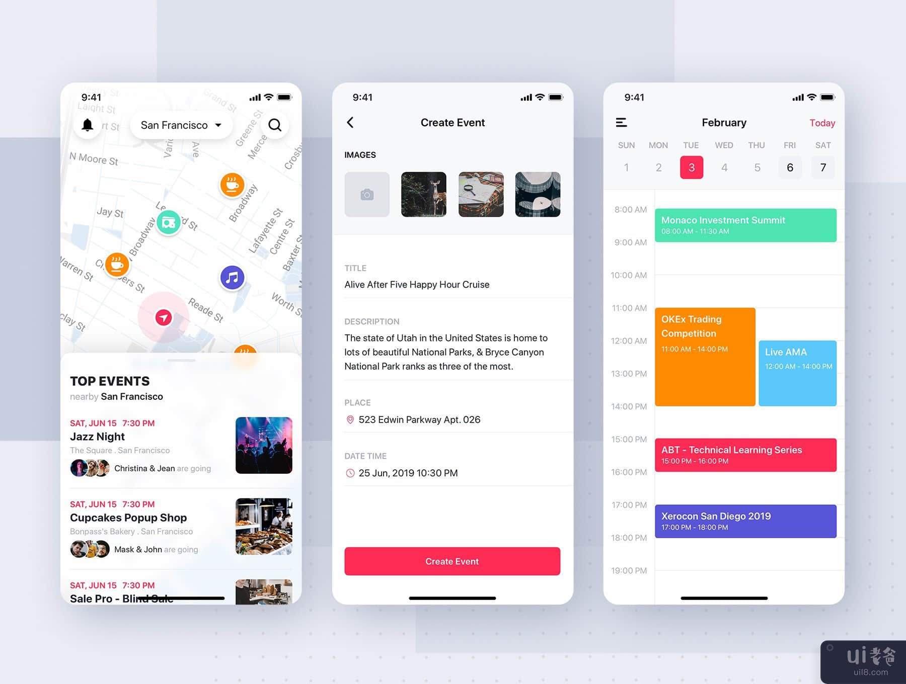 Jazam - 适用于 ADOBE XD 的社交移动应用程序 UI 套件(Jazam - Social mobile app UI Kit for ADOBE XD)插图8