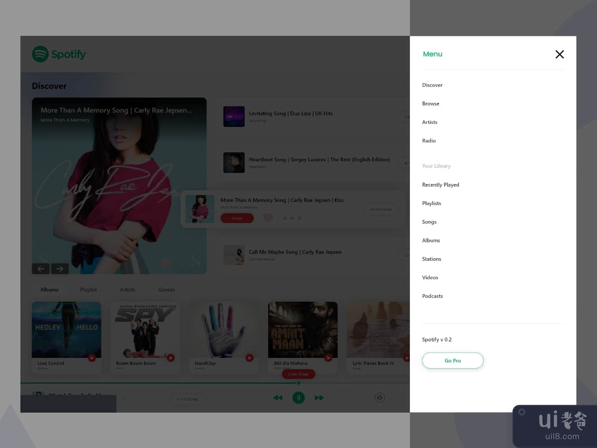 新的 Spotify 重新设计挑战仪表板(New Spotify Redesign Challenge Dashboard)插图2