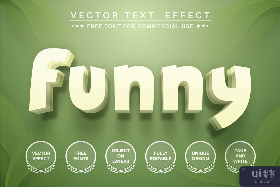 绿叶 - 可编辑的文本效果、字体样式(Green leaf - editable text effect,  font style)插图2