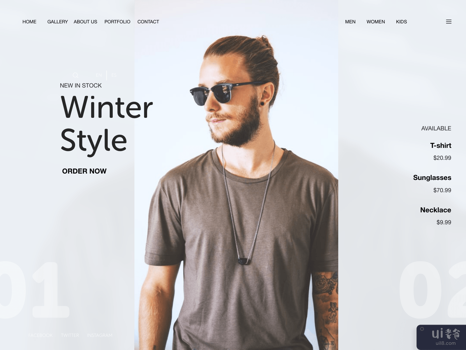 Website Header Winter Style