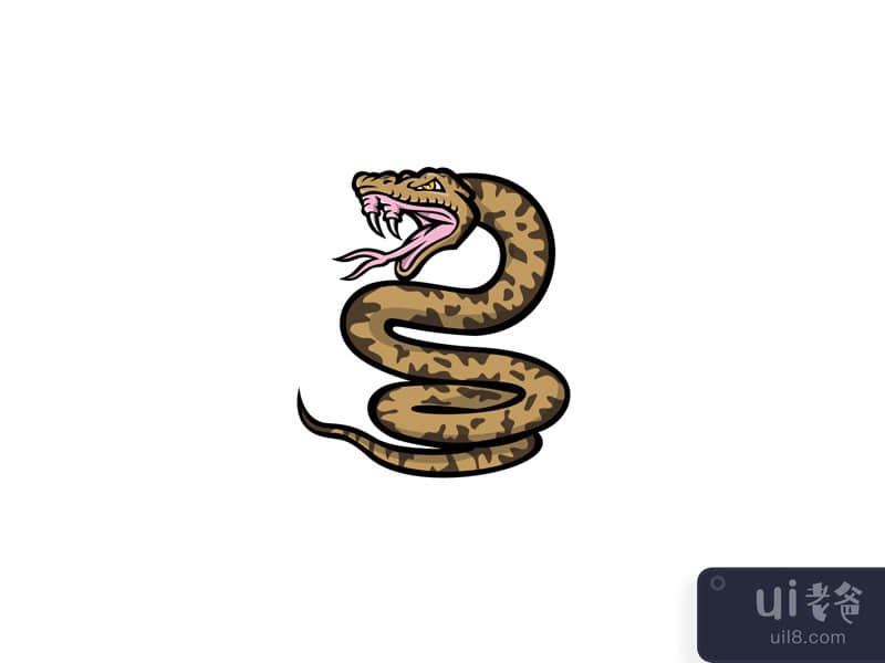 Aggressive Okinawa Habu Snake Mascot