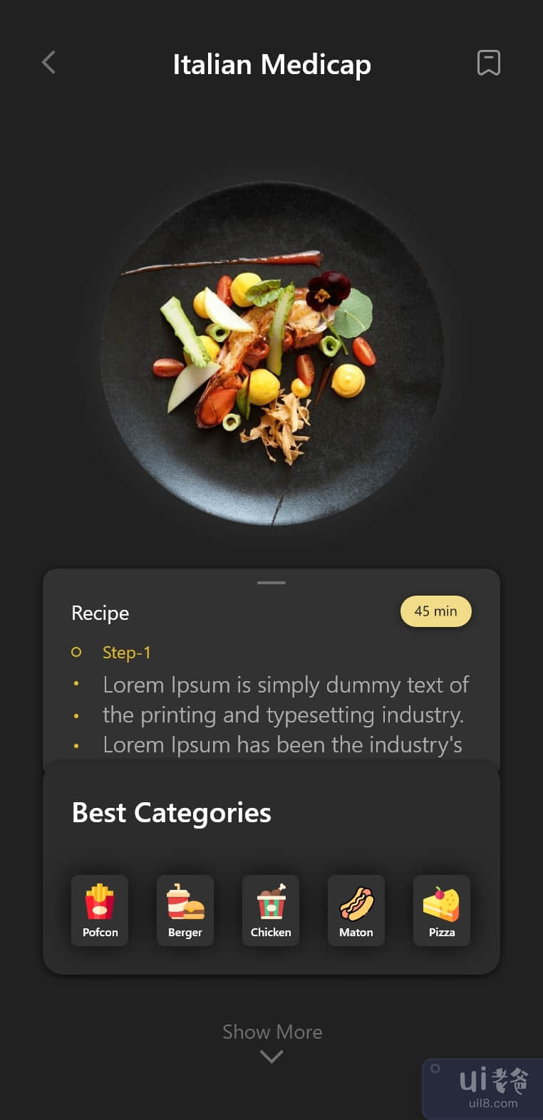 在线食品移动应用程序设计。(Online Food Mobile App Design.)插图