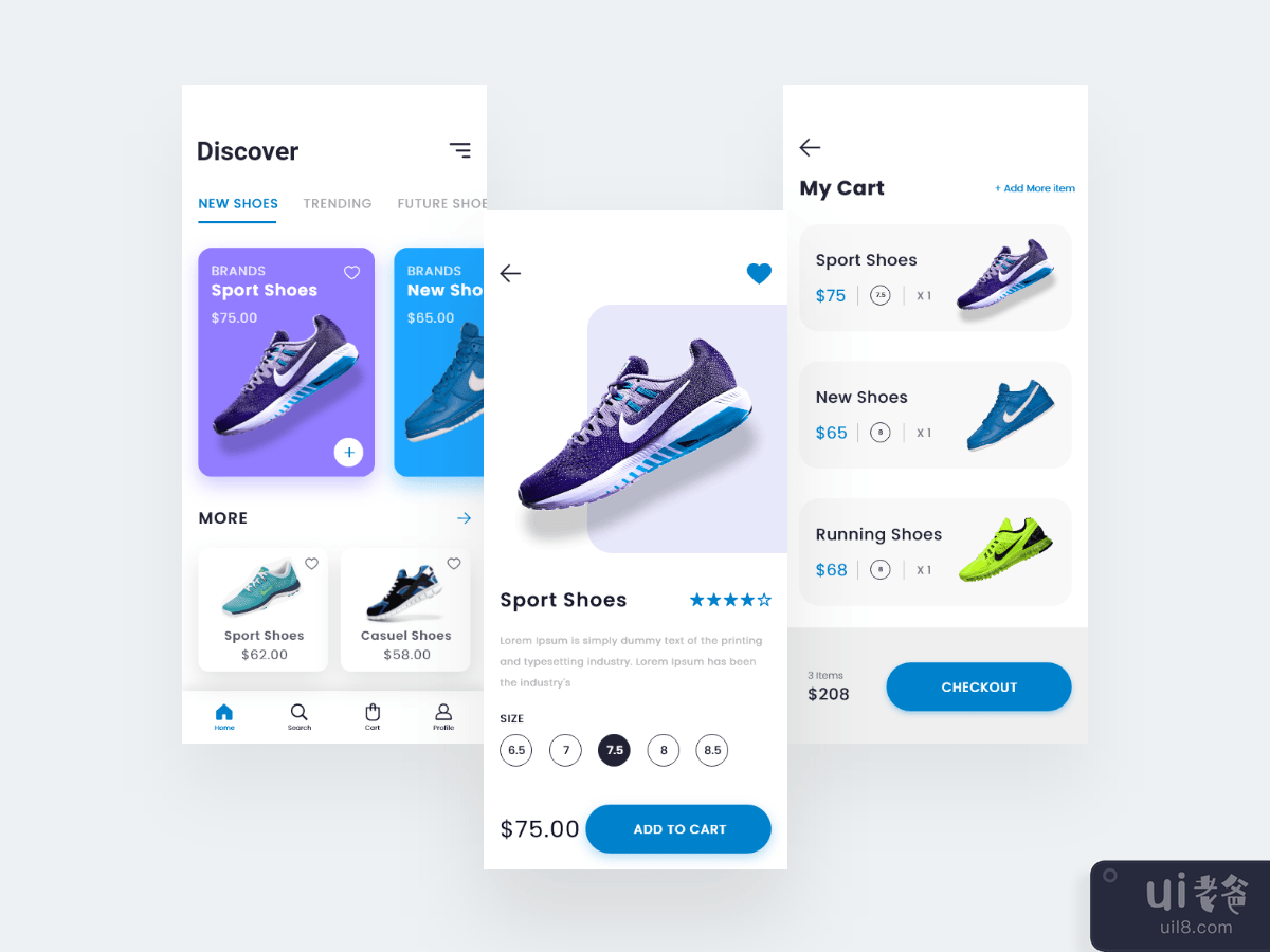 鞋类电商App设计(Shoes E-Commerce App Design)插图